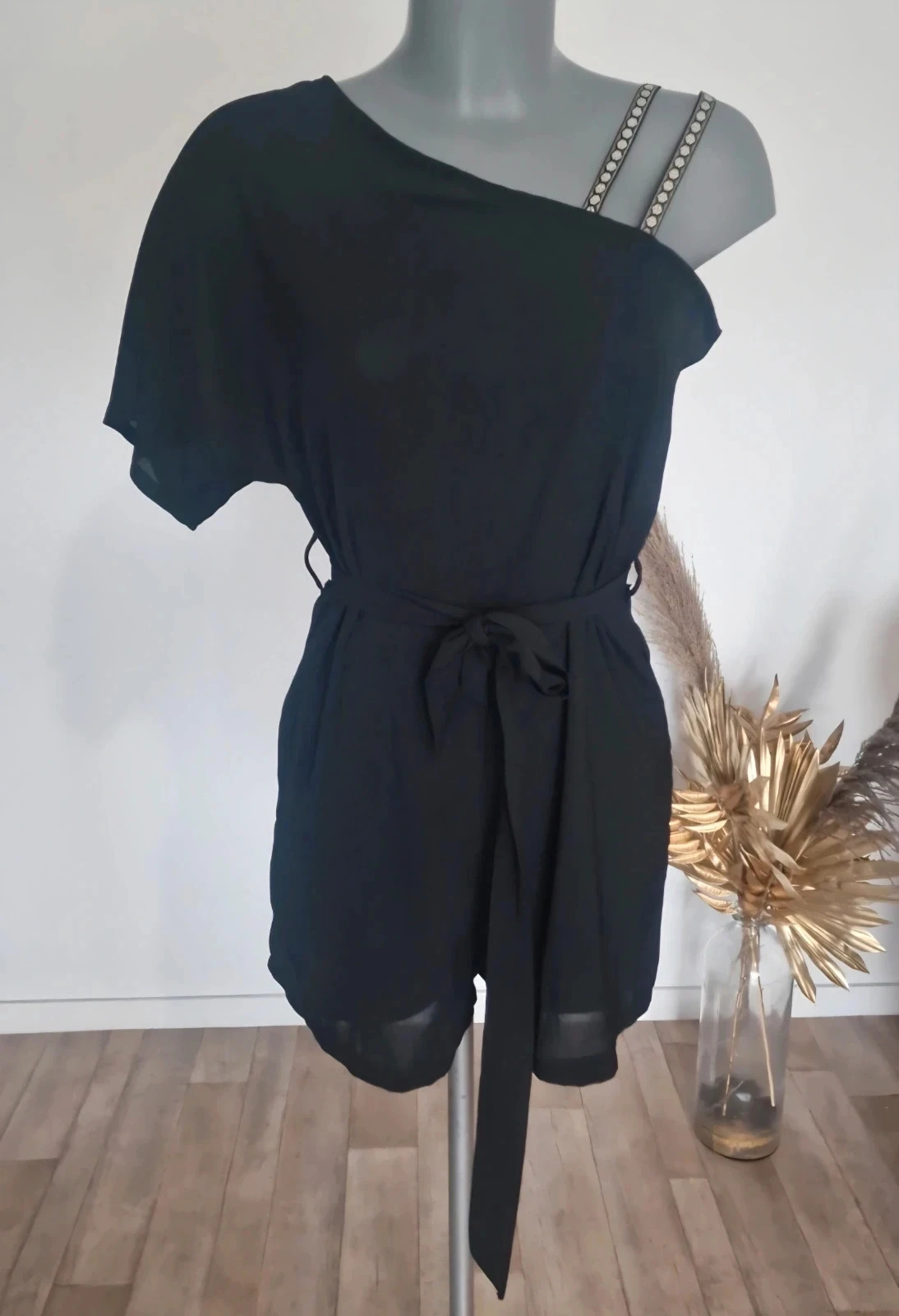 Zwarte Greffit combishort T36/S – Ontbloot schouder – Zeer goede staat Categorie : – photo 2